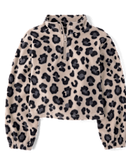 Girls Print Microfleece Half Zip Pullover
