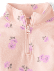 Girls Print Microfleece Half Zip Pullover