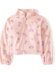Girls Print Microfleece Half Zip Pullover