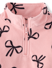 Girls Print Microfleece Half Zip Pullover