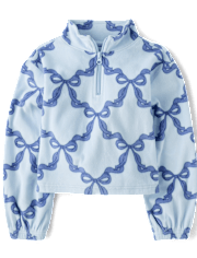 Girls Print Microfleece Half Zip Pullover