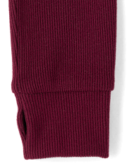 Girls Sueded Rib Henley Top