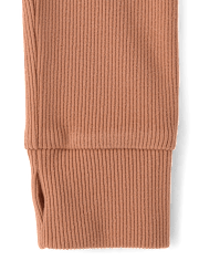 Girls Sueded Rib Henley Top