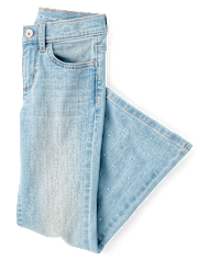 Girls Rhinestone Flare Jeans