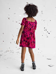 Girls Floral Velour Corset Dress