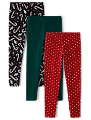 Girls Holiday Leggings 3-Pack
