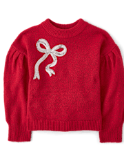 Girls Sequin Bow Sweater
