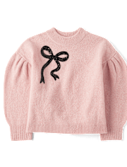 Girls Sequin Bow Sweater