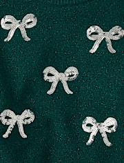 Girls Sequin Bow Sweater