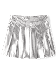 Girls Metallic Pleated Skirt