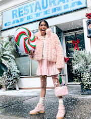 Jupe à volants à sequins pour filles