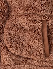 Pull demi-zippé en sherpa pour fille