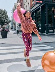 Pull demi-zippé en sherpa pour fille