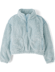 Girls Sherpa Half Zip Pullover