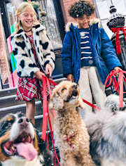 Girls Heart Faux Fur Coat