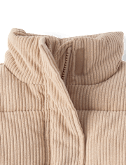 Doudoune mi-saison en velours côtelé doublée en micropolaire pour filles