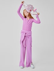 Girls Winter Warm Wide Leg Lounge Pants