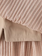 Jupe-short plissée en maille scintillante pour fille