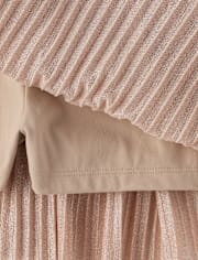 Girls Shimmer Pleated Mesh Skort