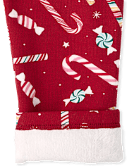Girls Candy Cane Winter Warm Leggings