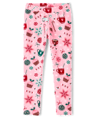 Girls Print Winter Warm Leggings