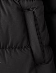 Girls Faux Fur Lined Long Puffer Jacket