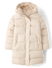 Girls Faux Fur Lined Long Puffer Jacket