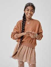 Sweat-shirt chaud d'hiver orné pour filles