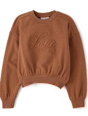Sweat-shirt chaud d'hiver orné pour filles