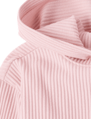 Sweat à capuche côtelé en peluche pour fille