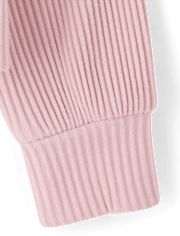 Sweat à capuche côtelé en peluche pour fille