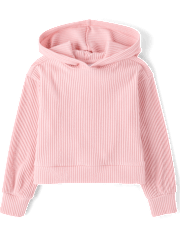 Girls Plush Rib Hoodie