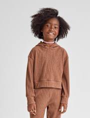 Girls Plush Rib Hoodie