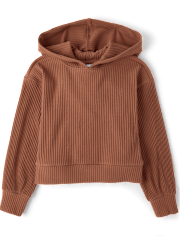 Girls Plush Rib Hoodie