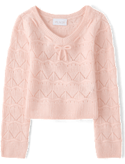 Pull à nœud en pointelle pour fille