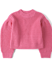 Girls Shaker Stitch Chenille Sweater