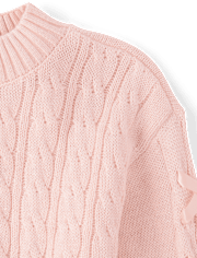 Girls Ribbon Cable Knit Sweater