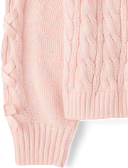 Girls Ribbon Cable Knit Sweater