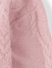 Girls Cable Knit Cropped Chunky Sweater