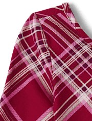 Girls Plaid V-Waist Dress