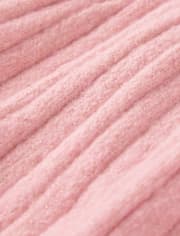 Girls Bow Ribbed Sweater Dress