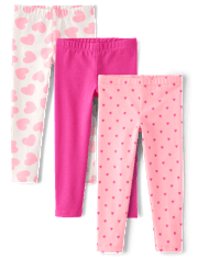 Toddler Girls Heart Leggings 3-Pack