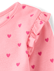 Toddler Girls Heart Bow Peplum 2-Piece Outfit Set