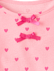 Toddler Girls Heart Bow Peplum 2-Piece Outfit Set