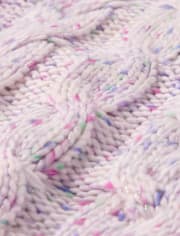 Toddler Girls Rainbow Cable Knit Sweater