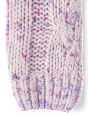Toddler Girls Rainbow Cable Knit Sweater