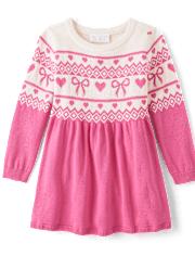 Baby And Toddler Girls Heart Sweater Dress