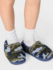 Boys Camo Puff Slipper