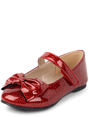 Toddler Girls Metallic Bow Ballet Flats