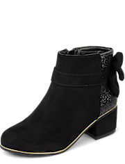 Girls Glitter Bow Booties